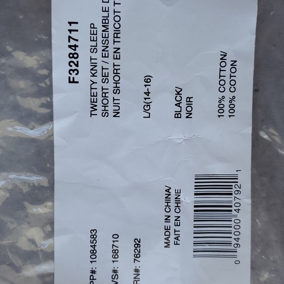 Warner Brothers Tweety knit sleep short set large 100% cotton NWT - Picture 9 of 11